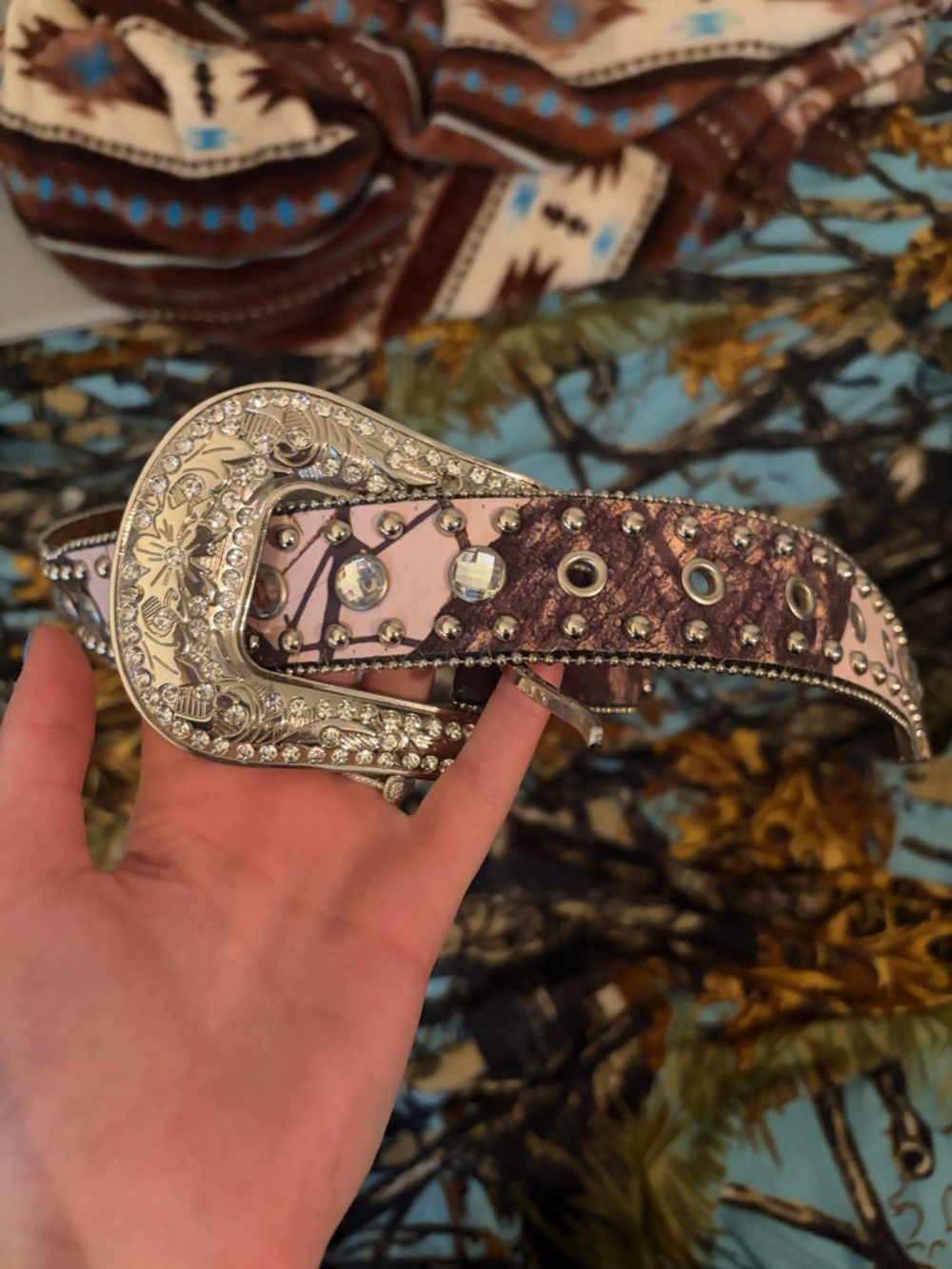 Blazin Roxx Pink and Brown Western Rhinestone  small Belt
